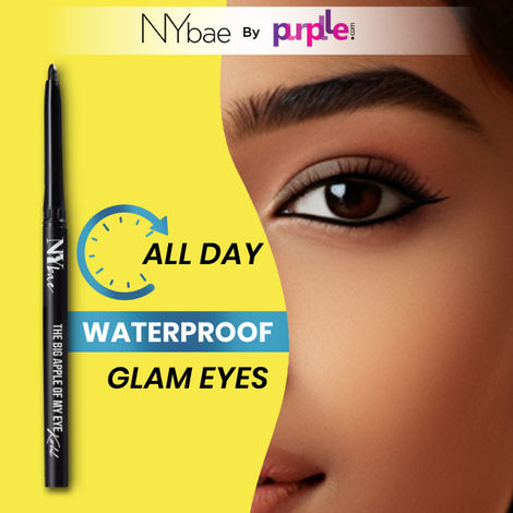 NY Bae The Big Apple Of My Eyes Kohl Kajal | Black Kajal | Eyeliner | Waterproof | Smooth Glide | Smokey Eyes | Eye Makeup (0.30) g