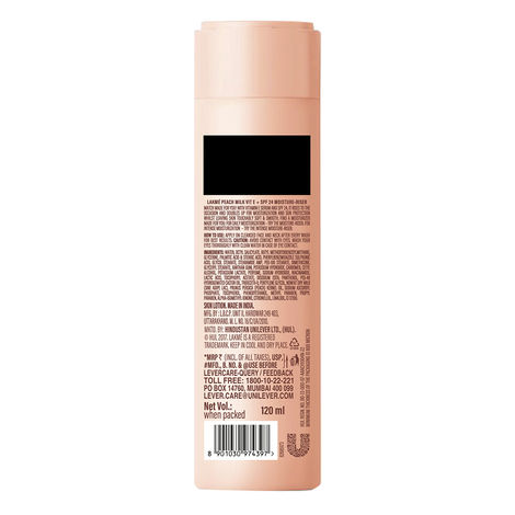 Lakme Peach Milk Moisturizer SPF 24 PA Sunscreen Lotion 120 ml