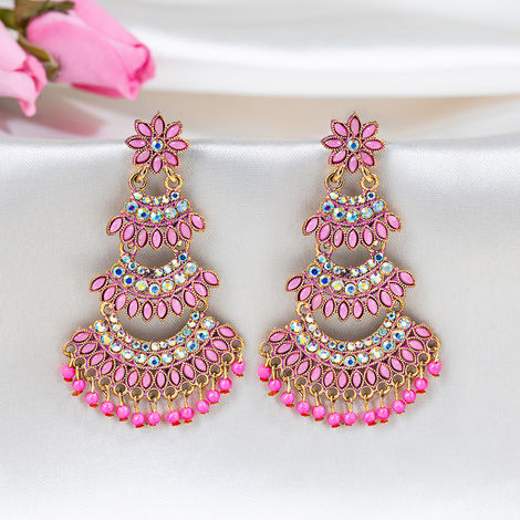 Pink Jhumka Earrings