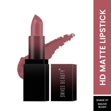 Swiss Beauty HD Matte Lipstick Mauve Blush 07 (3.5 g)