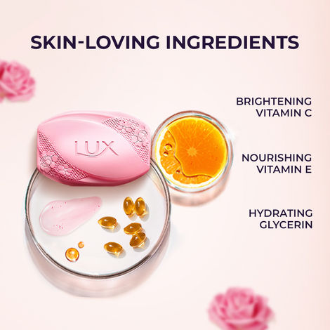 Lux Even toned Glow Bathing Soap infused with Vitamin C E For