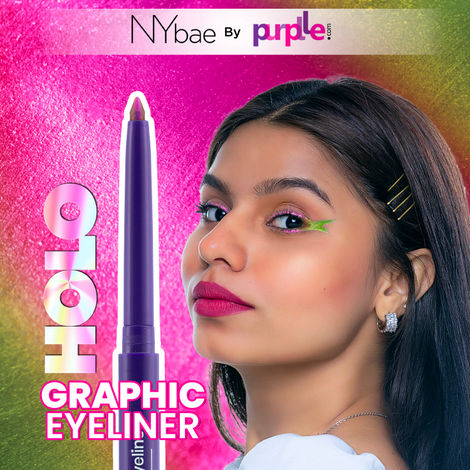 NY Bae Holographic Gel Eyeliner - Pink Chrome 02 | Kajal | Waterproof Eyeliner | Long Lasting | Eyeshadow | Pen Eyeliner | Green Pink Eyeliner | Eye Makep (0.25g)