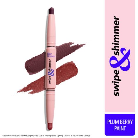 Blue Heaven Swipe & Shimmer Long Lasting Non Transfer Eyeshadow Stick | Matte & Matallic Shades , Plum Berry Paint (2.2 g)