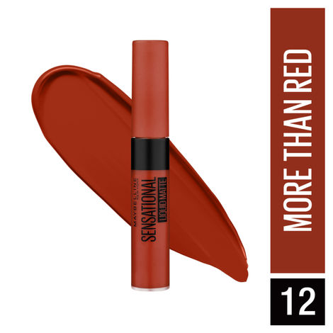 Maybelline New York Sensational Liquid Matte Lipstick 12 More Than Red (7 ml)