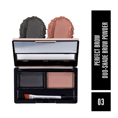 Matt look Perfect Brow Duo-Shade Brow Powder, Eyebrow Palette, Eye Makeup, Mutlicolor-3 (8gm)