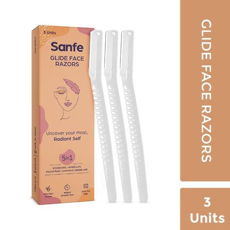 Sanfe Glide Reusable Face & Eyebrow Razor For Women | For Painless Hair Removal - Pack of 3