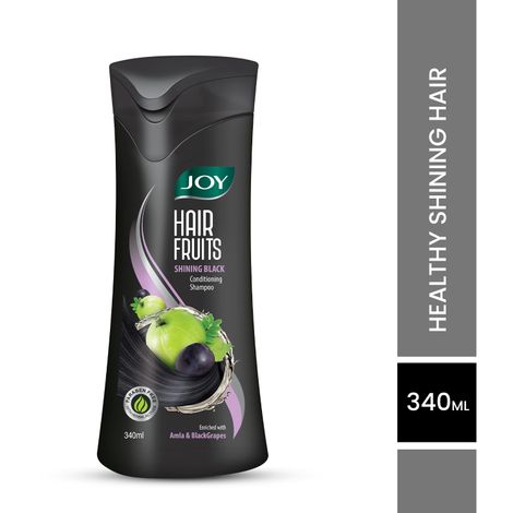 Joy Hair Fruits Shining Black Conditioning Shampoo Enriched with Amla & Black Grapes 340 ml