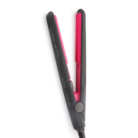 IKONIC MINI CRIMPER |A Black & pink| Ceramic | Corded Electric | Hair Type - All |  Instant Heat UP 