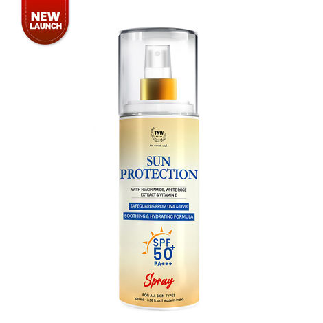 TNW – The Natural Wash Sun Protection SPF 50 Spray with Niacinamide & White Rose Extract | For Sun Protection Against UVA/UVB | With SPF 50 & PA+++