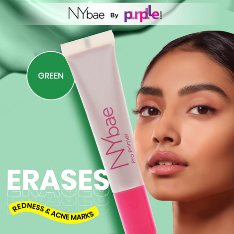 NY Bae Pro Primer | Green Colour Corrector | Face Primer | Glowing Korean Skin | Cancels Redness | Conceals Acne | Pore Minimising | Long Lasting Makeup