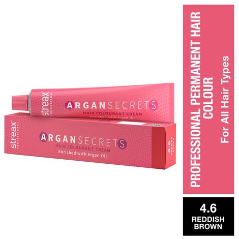 Streax Professional Argan Secret Hair Colourant Cream - Reddish Brown 4.6 (60 g)