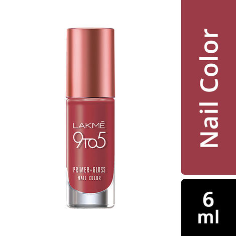 Lakme 9 To 5 OVERTIME SHINE Nail Color - Ruby Rush (6 ml)