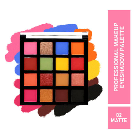 Half N Half Professional Makeup kit, 16 Colours Eyeshadow Matte Multicolour Palette 02 (18g)