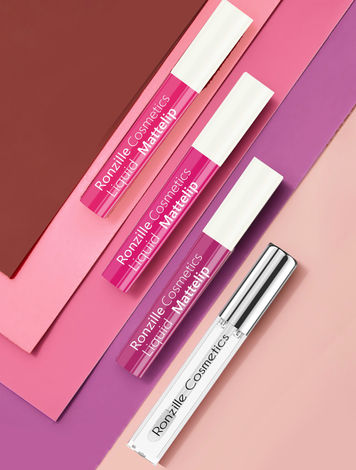 Ronzille Non Transfer Matte liquid lipstick plus Lip gloss Pink Edition Pack of 4