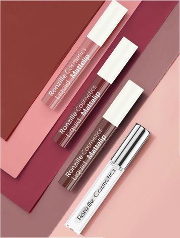 Ronzille Non Transfer Matte liquid lipstick plus Lip gloss Nude Edition Pack of 4