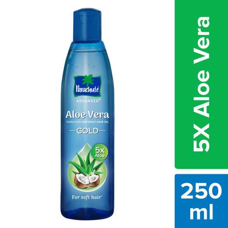 Parachute Advansed Aloe Vera Enriched Coconut Hair Oil GOLD | 5X Aloe Vera with Coconut Oil| Makes hair Sooperr soft | 250ml