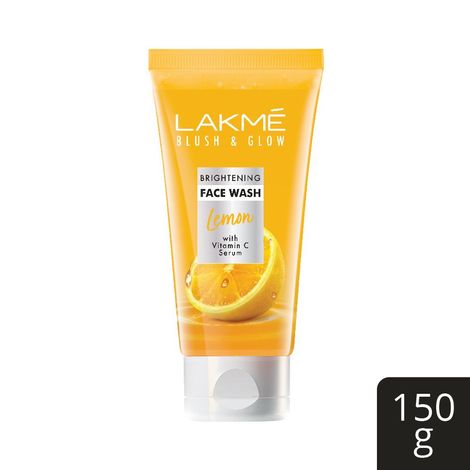 Lakme Blush & Glow Brightening Face Wash with Vitamin C Serum and Lemon Fruit Extracts, 150gm