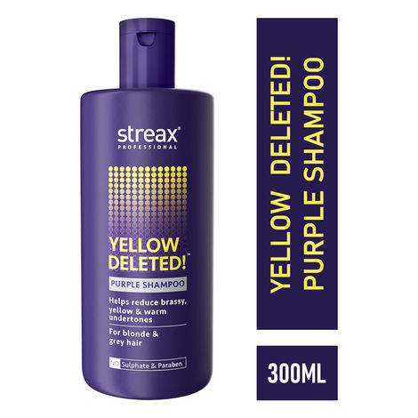 Streax Professional Yellow Deleted! Purple Shampoo, (300 ml)