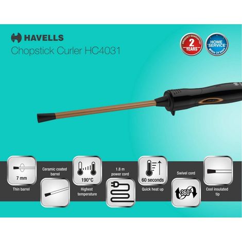 havells chopstick curler hc4032