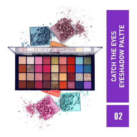 Mattlook 36 Colours Catch the Eyeshadow Palette, Flawless Shades, Waterproof Durable Highly Pigmented Eye Makeup Set Gift for Women, Multicolour- 02 (20.5g)