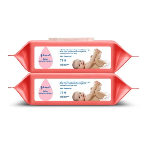 Johnsons Baby Skincare Wipes Twin Pack 72 wipes