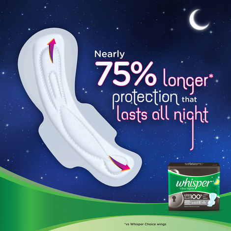 Whisper Ultra Night Damenbinden XL+ – 30 Stück, Extra Langer Schutz Für Die Nacht