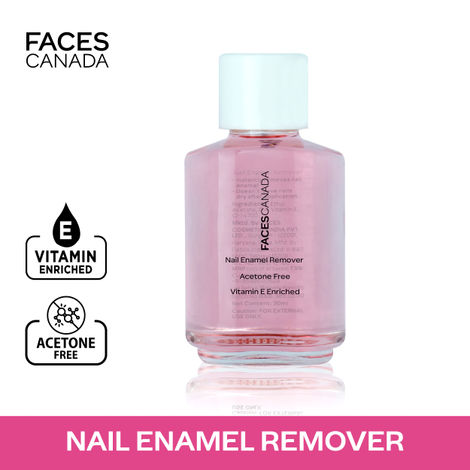 FACES CANADA Nail Enamel Remover - Transparent 01 | 30 ml | Enriched With Vitamin E | Non Drying Formula | Gentle Nail Polish Remover | Acetone Free | Cruelty Free