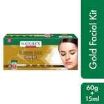 Kit Visage Doré Brillant Nature's Essence - 60g + 15ml, Anti-âge à L'or, Neuf