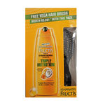 Buy Garnier Fructis Triple Nutrition Shampoo (340 ml) + Vega Brush Free - Purplle