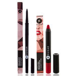 Buy SUGAR Cosmetics Twist And Shout Fadeproof Kajal + Matte As Hell Crayon Lipstick - 01 Scarlett O'Hara (Red) Value Set - Purplle