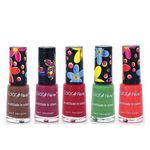 Buy Color Fever Multi Shine Nail Polish - Blush / Red / Coffee (5mlx5 pcs combo) - Purplle