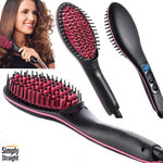 Buy Simply Straight Ceramic Brush Hair Straightener (Black/Pink) - Purplle