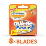 Buy Gillette Fusion Power shaving Razor Blades (Cartridge) 8s pack - Purplle