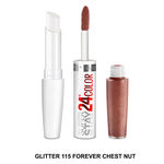 Buy Maybelline New York Superstay 2 Step Lipstick 115 Forever Chestnut (2.3 ml + 1.8 g) - Purplle