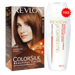 Buy Revlon ColorSilk Hair Color with 3D Color Technology Light Golden Brown 5G Revlon Outrageous Color Protection Conditioner 90 ml FREE - Purplle