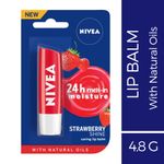 Buy NIVEA Lip Balm Fruity Strawberry Shine 4.8g - Purplle