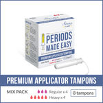 Buy Premium Applicator Tampons by SironaMix Pack (8 Pcs) - Purplle
