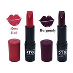 Buy OTG Rich Creme Matt Lipstick Red Burgundy (Pack of 2) (8.4 g) - Purplle