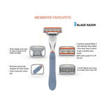Buy Waytoshave The Omega 3 Blade Mens Shaving Razor (Pack Of 1 Razor Handle + 4 Cartridges) - Purplle