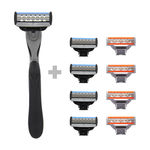 Buy Waytoshave Bro Combo (Pack Of 1 Razor Handle + 4 Three Blade Cartridges + 4 Five Blade Cartridges) - Purplle