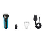 Buy Braun Series 3 3040 Wet and Dry Shaver For Men  (Black, Blue) - Purplle