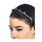 Buy Golden Peacock Blue Coloured Head Band - Purplle
