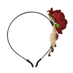 Buy Golden Peacock Red Rose Shaped Hair Band - Purplle