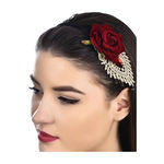 Buy Golden Peacock Red Rose Shaped Hair Band - Purplle