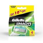 Buy Gillette Mach3 Sensitive 4 Cartridges - Purplle
