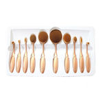 Buy Puna Store 10 Piece Oval Brush Set - Gold - Purplle