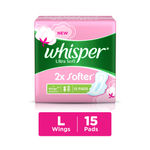 Buy Whisper Ultra Soft Large Sanitary Pads 15 count (284mm) - Purplle