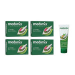Buy Medimix Classic Ayurvedic 18 Herbs Soap (125 g) (Pack of 4) + Face Wash (50 ml) - Purplle