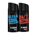 Buy X Men Deodorant Spray Aqua + Charge (Pack Of 2 X 150 ml) - Purplle