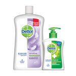 Buy Dettol Liquid Soap Jar Sensitive (900 ml) + Dettol Handwash (200 ml) - Purplle